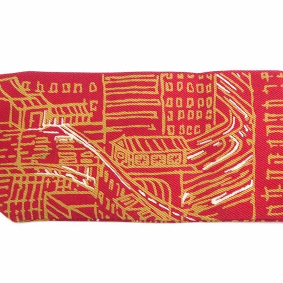 Auth HERMES Twilly Ribbon Scarf Red Silk - Picture 3 of 16